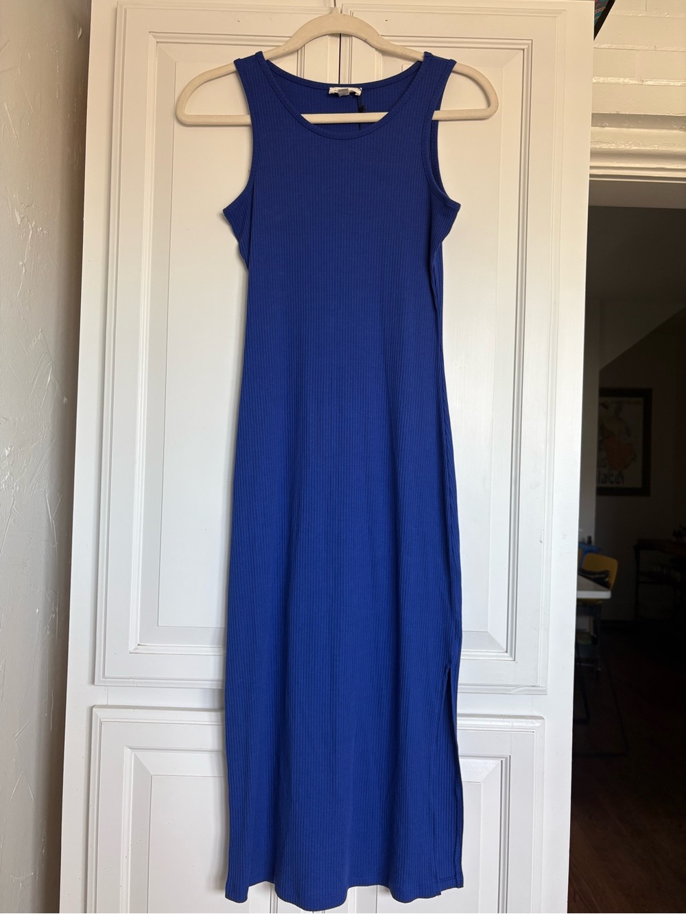 Sugarlips Ribbed Sleeveless Maxi Dress in Cobalt Blue NWT Size Small
